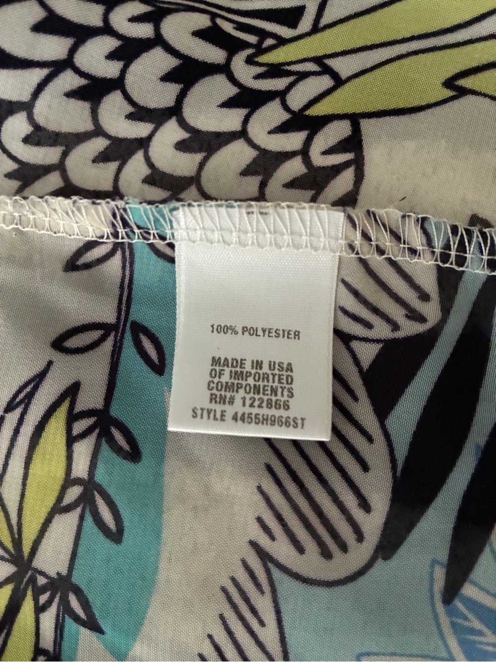 Chenault Tropical Pineapple Resort Cardigan Coverup Flutter Sleeve, Small, EUC - Picture 7 of 8